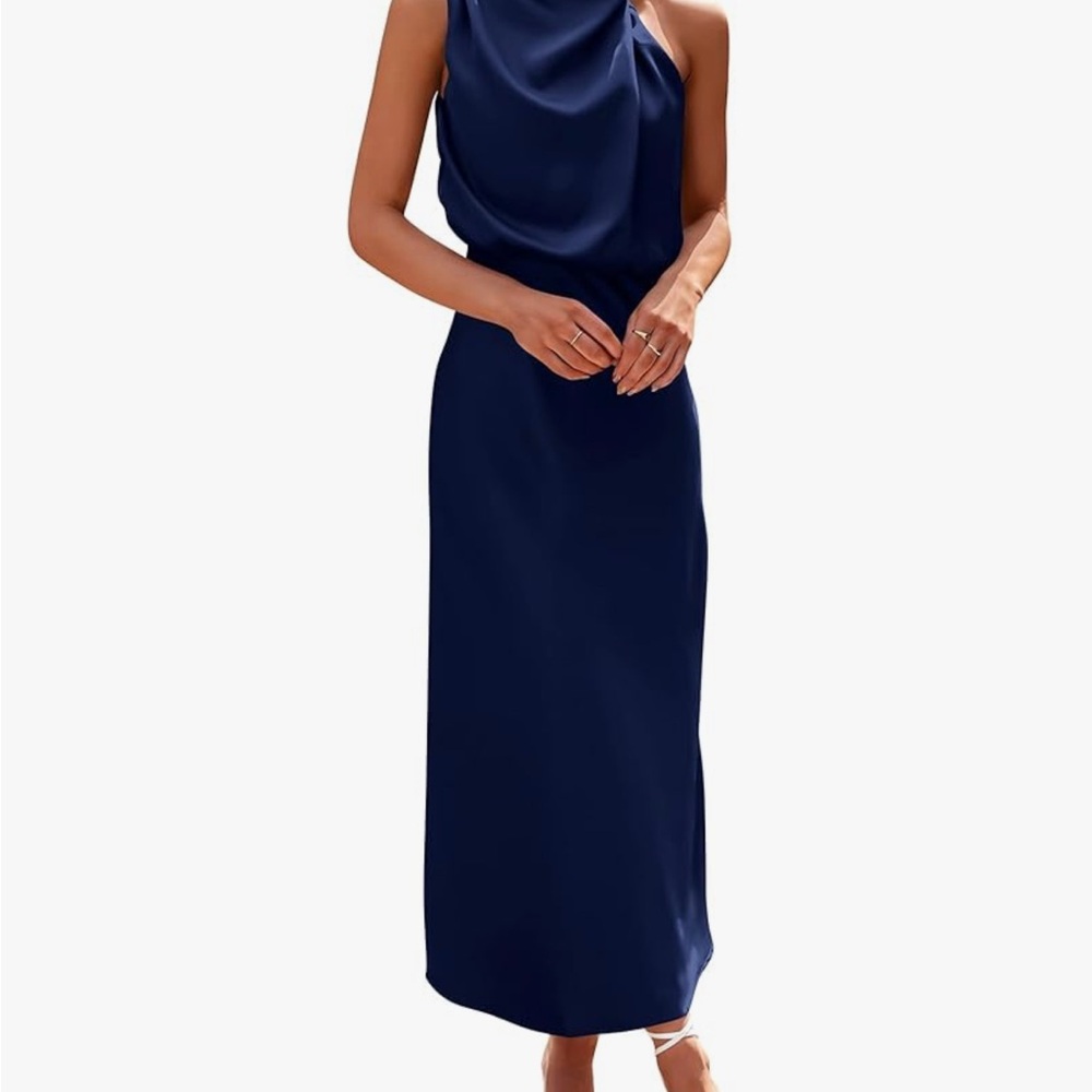 Pretty Garden Blue One Shoulder Sheath Dress for Wedding Guest